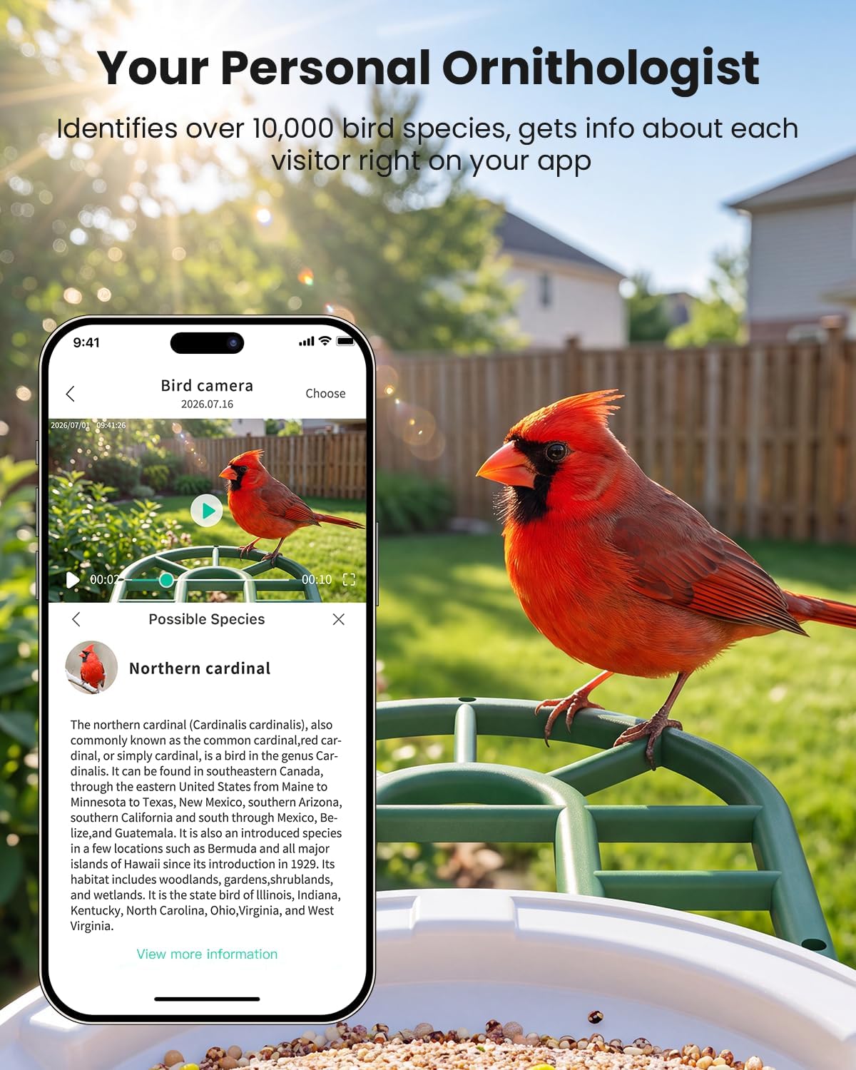 HARYMOR Bird Feeder with Camera, 2K Live Video, AI Identify Bird Species