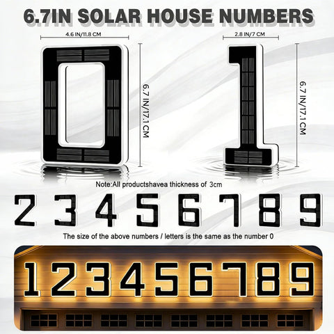 ISUNMEA 6.7 Inch Solar Lighted House Numbers for Outside, LED Backlit Light