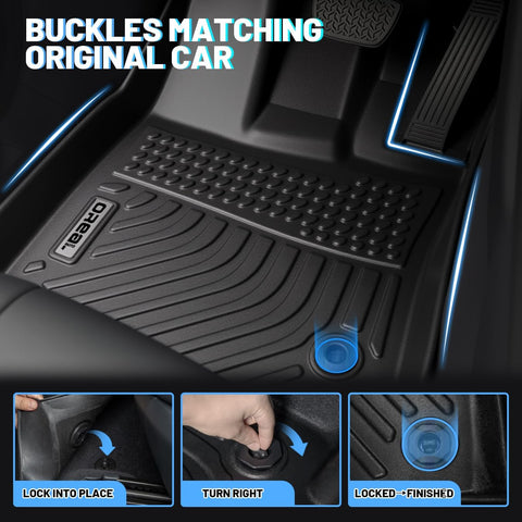 orealtrend Black Floor Mats Liners Replacement for Mustang 2015-2025 Heavy Duty All Weather Guard Front Rear Auto Carpet-Custom Fit-Tough/Durable/Odorless Accessories for Men Dad