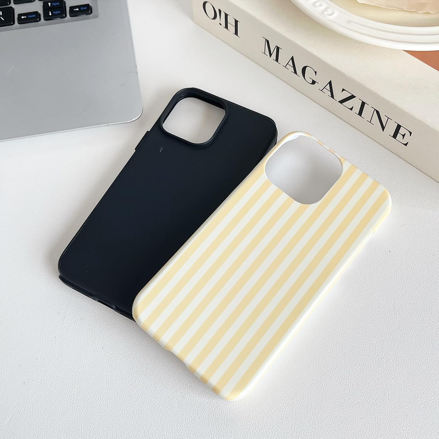 Compatible with iPhone 15 Case, Cute Fashion Aesthetic Striped Pattern Cover for Women, Shockproof Soft TPU and Hard PC Protective Phone Case for iPhone 15 6.1"- Pink