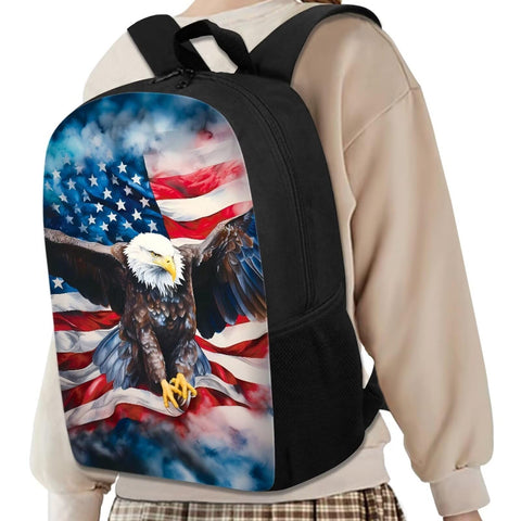 American Flag Eagle Print Backpack Kids Boys Kawaii Elementary Boys School Bag Bookbag Lightweight Daypack