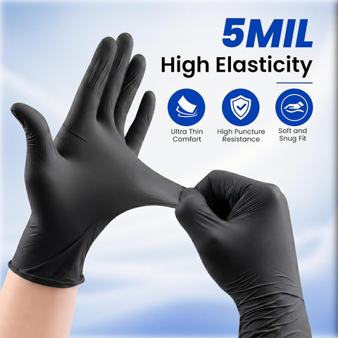 Nitrile Disposable Gloves 5 Mil, Large, 100 Count