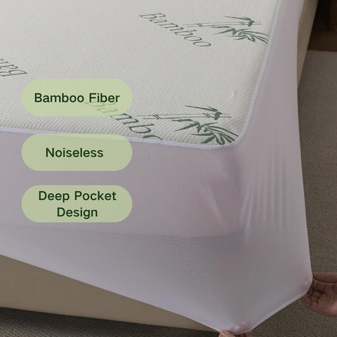 WhatsBedding Mattress Topper Cover Full Size (Only Cover), Breathable Viscose Made from Bamboo, Mattress Protector
