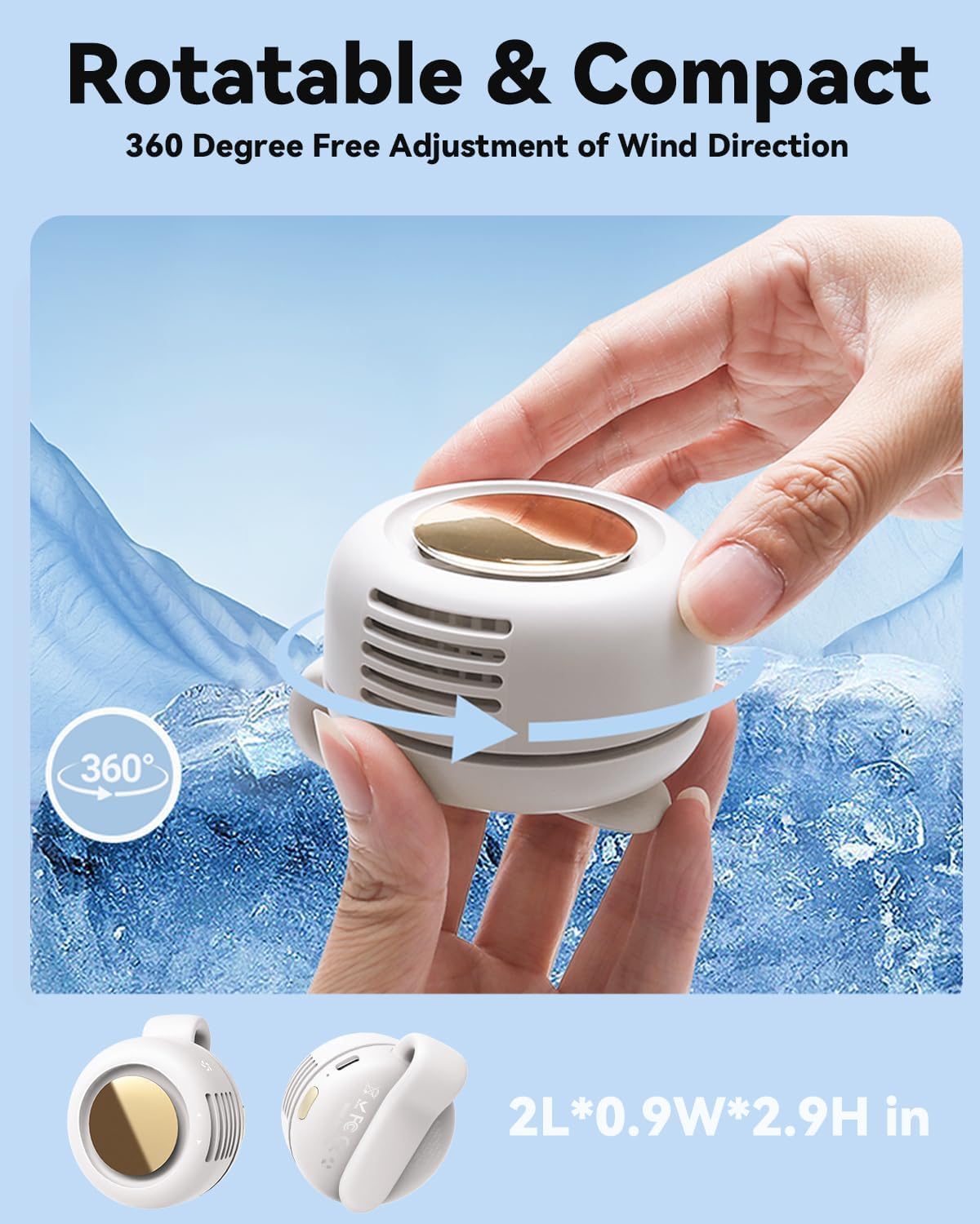 Portable Silent Mini Bladeless Fan Clip On, Small Fan Clip on for Shirt & Waist, Adjustable 3-Speed Suspended Whirlwind Fans, For Outdoor & Travel & Office, Travel Accessories, Gift (pink & pink)