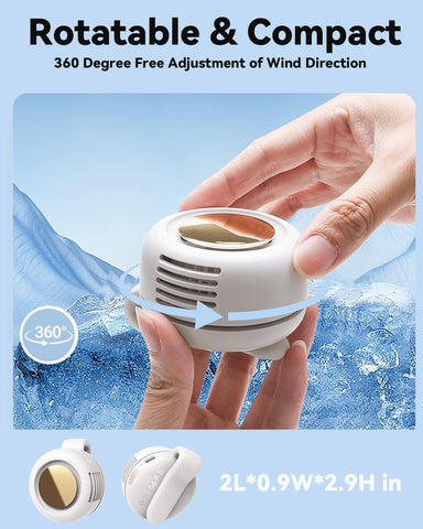 Portable Silent Mini Bladeless Fan Clip On, Small Fan Clip on for Shirt & Waist, Adjustable 3-Speed Suspended Whirlwind Fans, For Outdoor & Travel & Office, Travel Accessories, Gift (pink & pink)