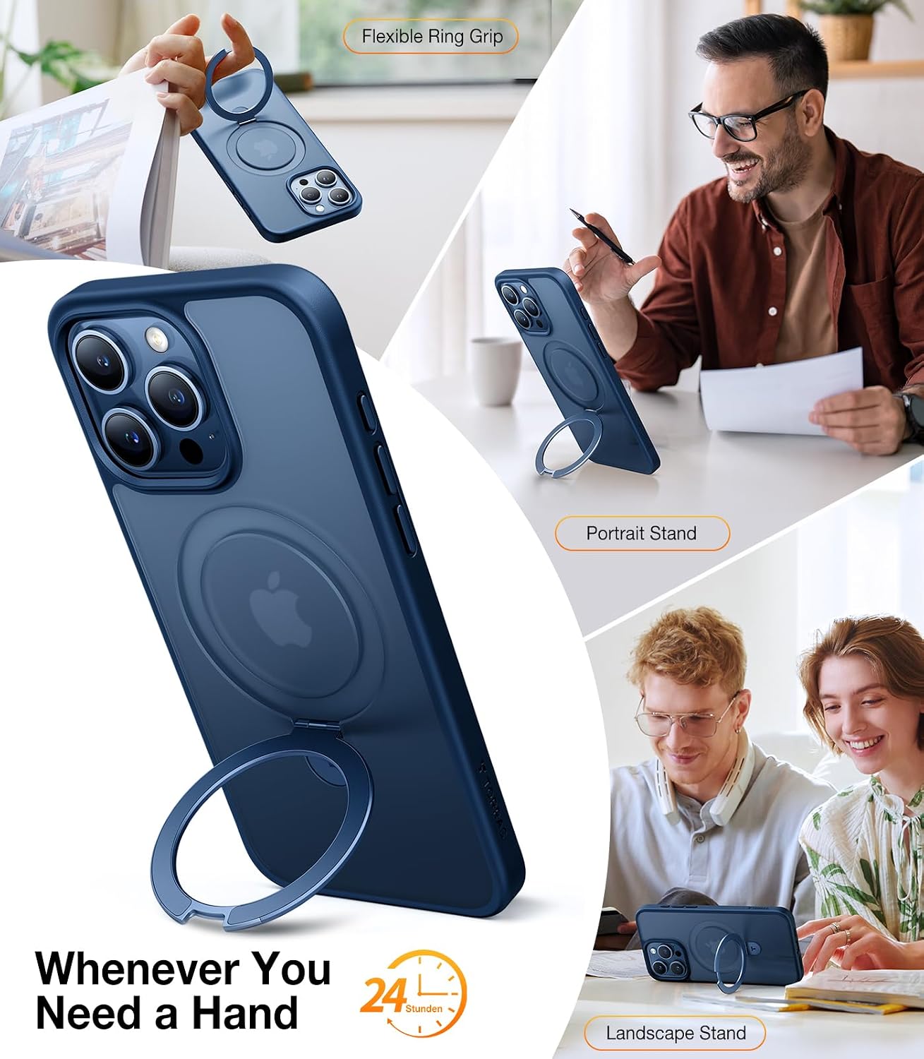 TORRAS Magnetic Ostand for iPhone 15 Pro Max Case Mil-Grade Drop Tested