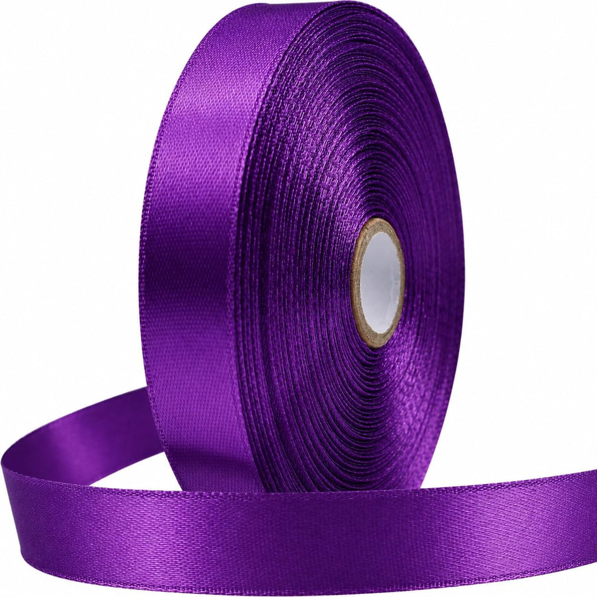 3/4 Inch Purple Satin Ribbon 50 Yards Single Face Polyester