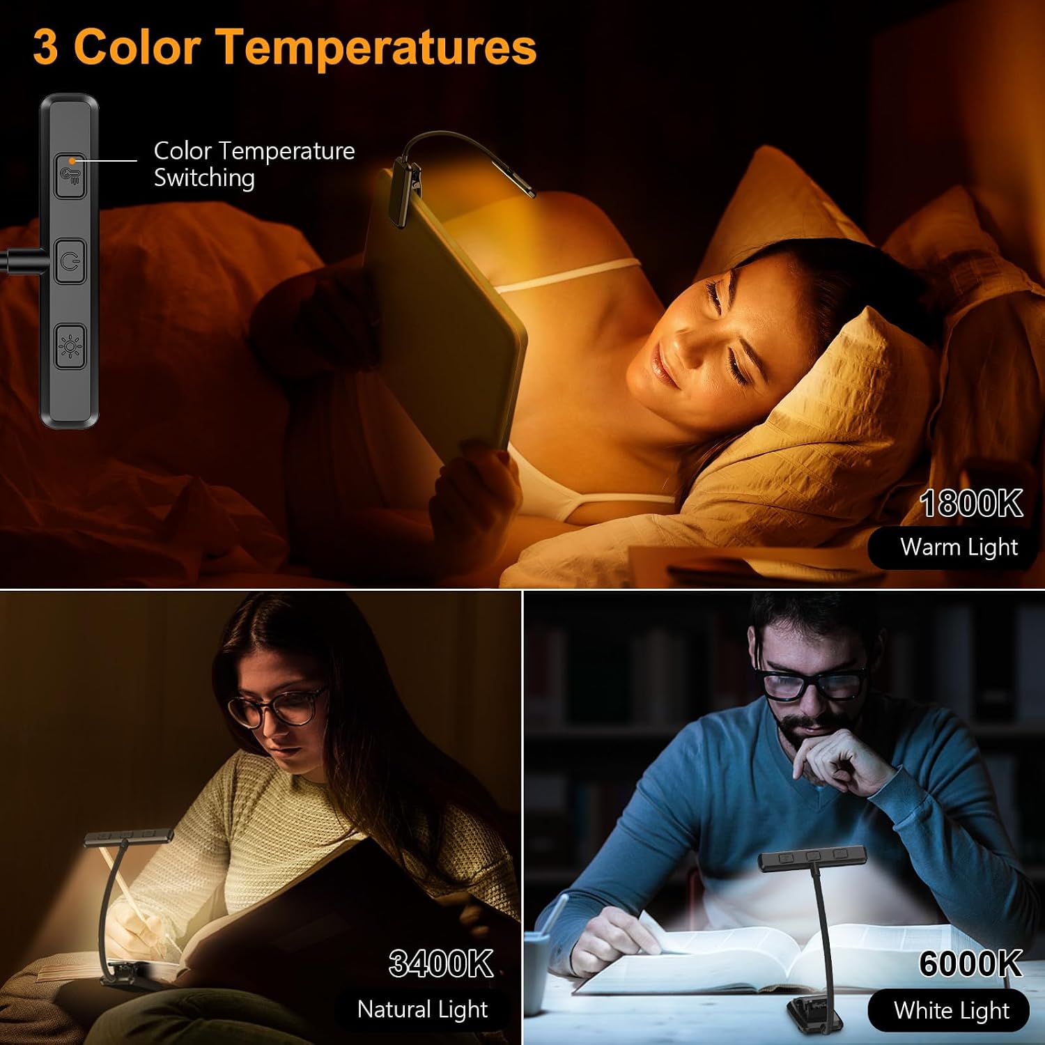 Gritin 19 LED Rechargeable Book Light for Reading in Bed