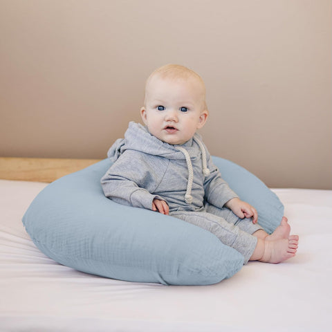 Konssy 2-Pack 100% Cotton Muslin Nursing Pillow Covers, Soft Cover for Baby