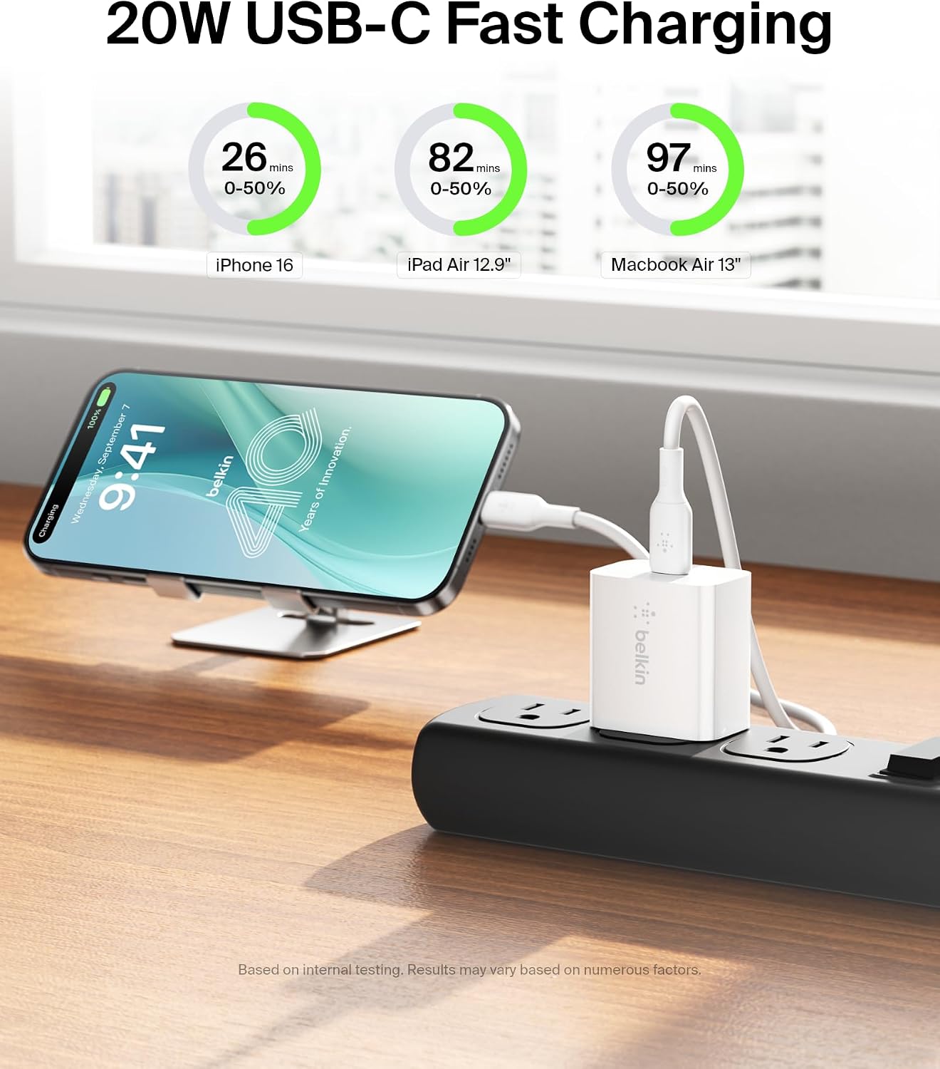 Belkin 20W Compact USB C Charger Block, 2 Pack, Fast Charging for Travel