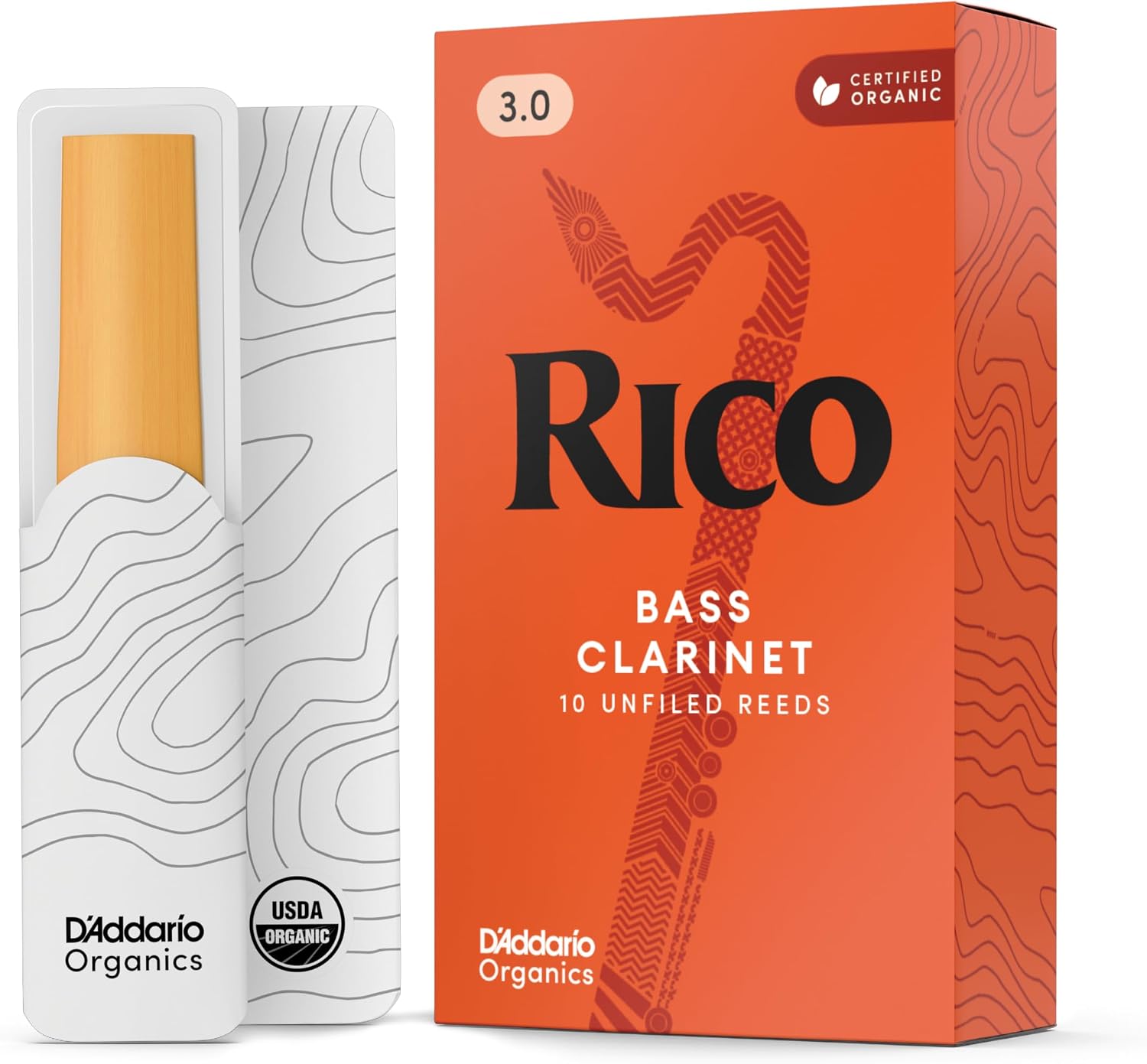 D’Addario Woodwinds - Rico Bass Clarinet Reeds - REA0315 - Strength 1.5, 3-Pack