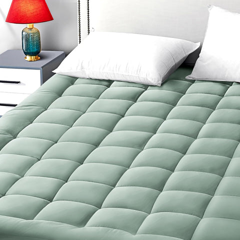 EASELAND Twin Size Mattress Pad Cotton Pillow Top Single Mattress Topper