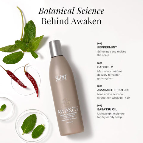 Surface Hair - Awaken Therapeutic Shampoo – Natural Ingredients for Thinning Hair and a Healthy Scalp