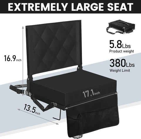Sheenive Stadium Seats with Back Support, Padded Bleacher Seat Cushion