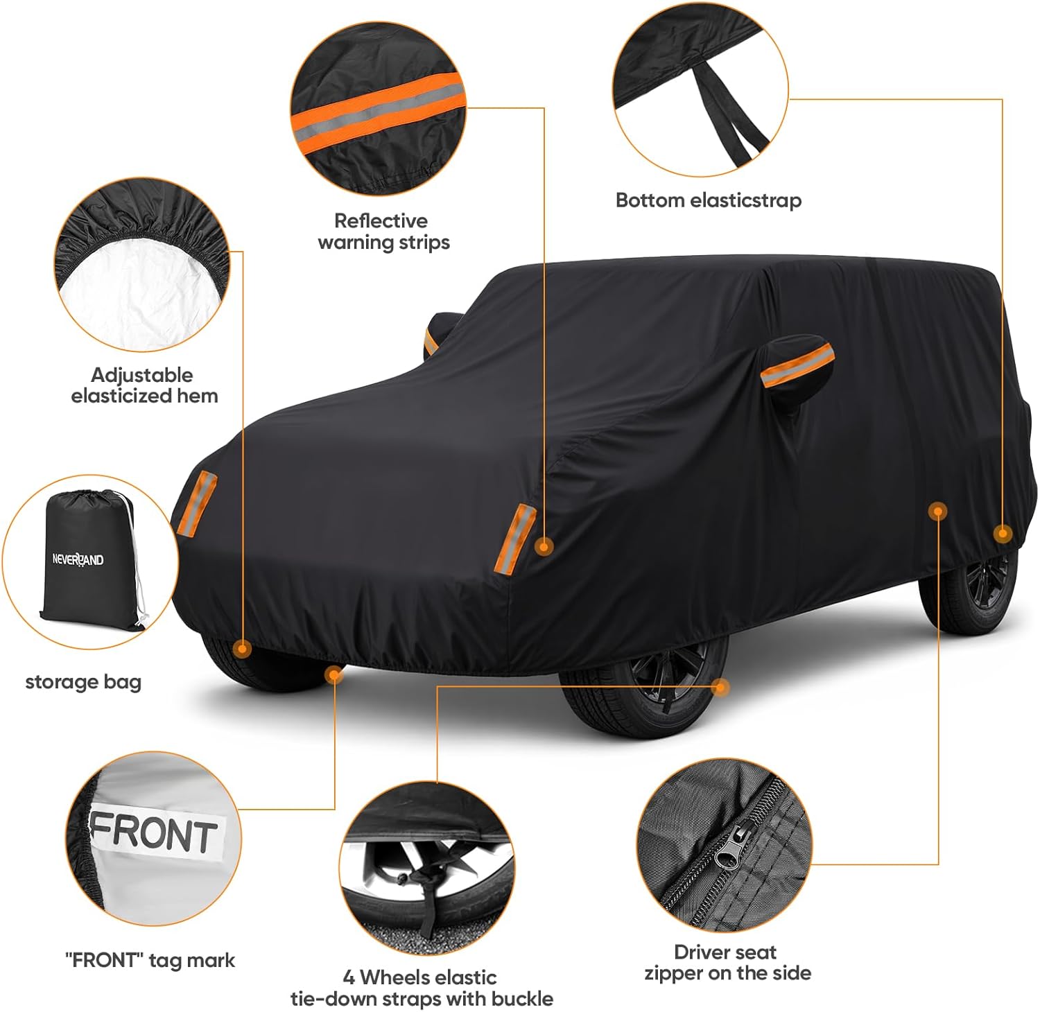 Car Cover for Jeep Wrangler 2 Door Waterproof 1987-2026 JK JL CJ YJ TJ
