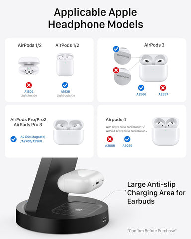 Anlmz 3 in 1 Charging Station - Wireless Charger for Apple Multiple Devices