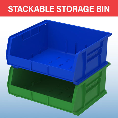 Akro-Mils 6 Pack AkroBins Plastic Storage Bins, Space-Saving Organizers, Blue