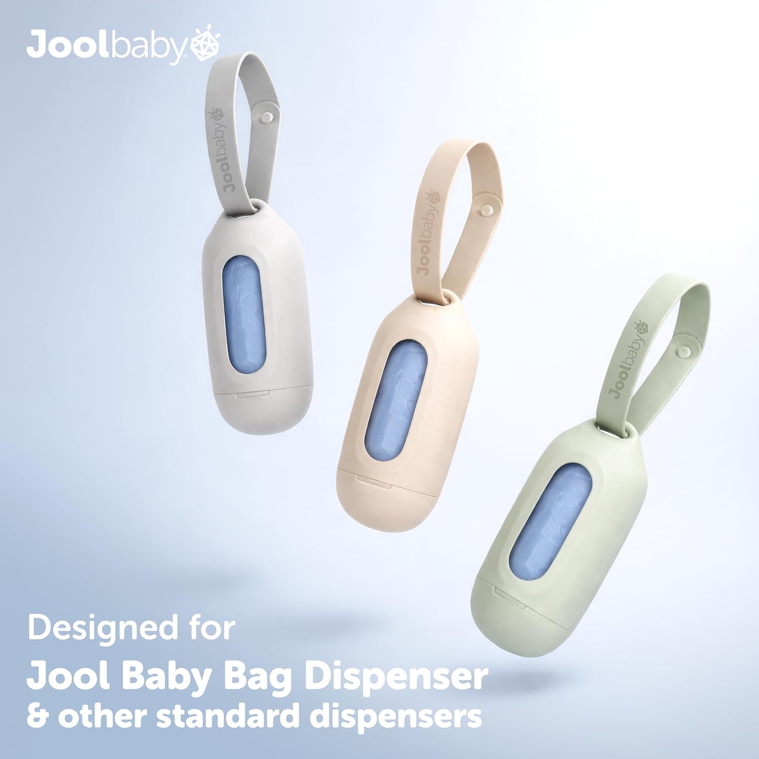 Jool Baby Disposable Diaper Bag Refills for Diaper Bag Dispenser (12 Rolls, 144 Count) – Lavender-Scented Odor-Controlling Diaper Sacks – Fits Any On-the-Go Dispenser