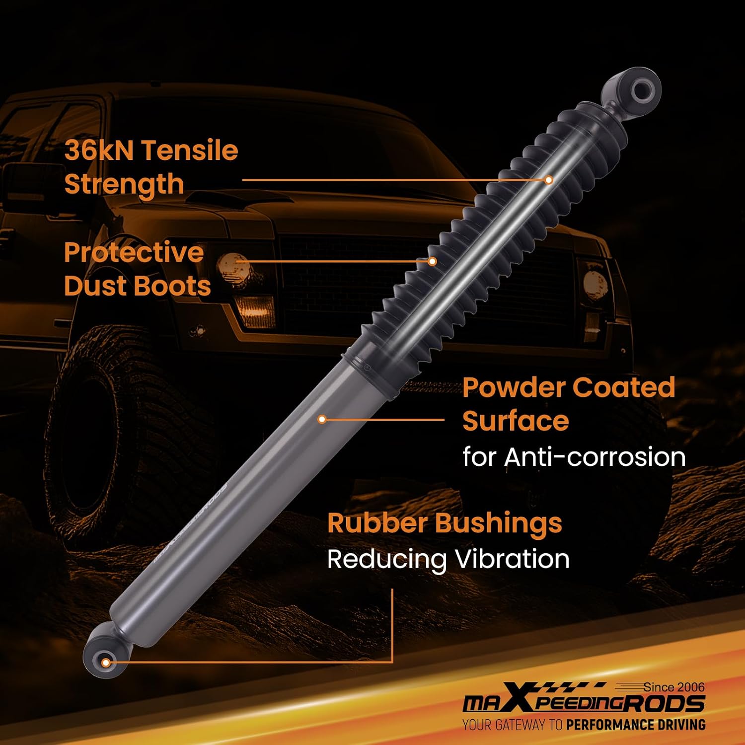 maXpeedingrods 0-4" Rear Shocks for Chevy Silverado/GMC Sierra 1500 2007-25