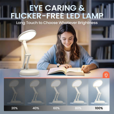 One Fire Rechargeable Table Lamp, 3600mAh Battery Operated Lamp Desk Lamp