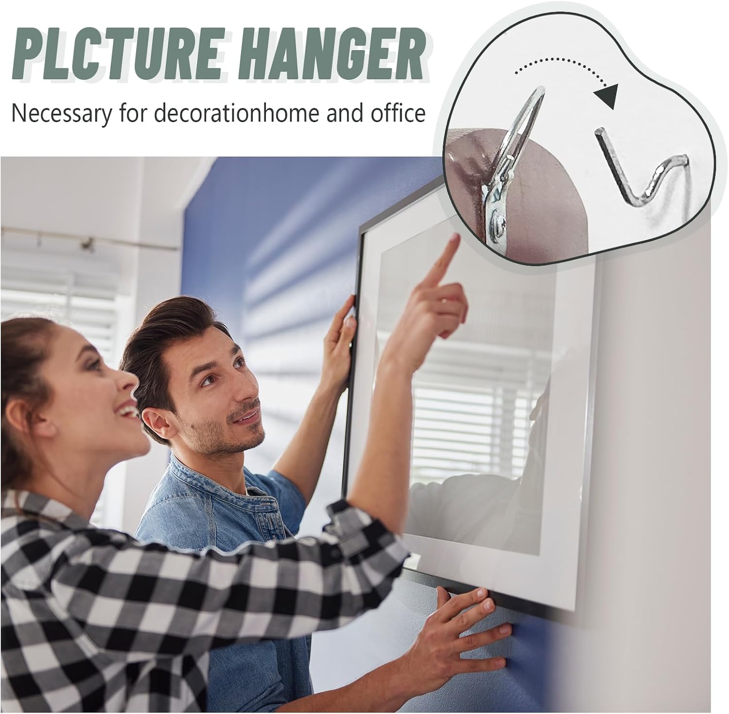 FURHUA 20pcs Super Hook Picture Hangers and Office Pack, Drywall Hooks for Hanging Pictures, Wall Hooks, Picture Hangers, Picture Hanging Kit，Hang Art, Clock, Shelves, Mirrors