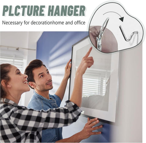 FURHUA 20pcs Super Hook Picture Hangers and Office Pack, Drywall Hooks for Hanging Pictures, Wall Hooks, Picture Hangers, Picture Hanging Kit，Hang Art, Clock, Shelves, Mirrors