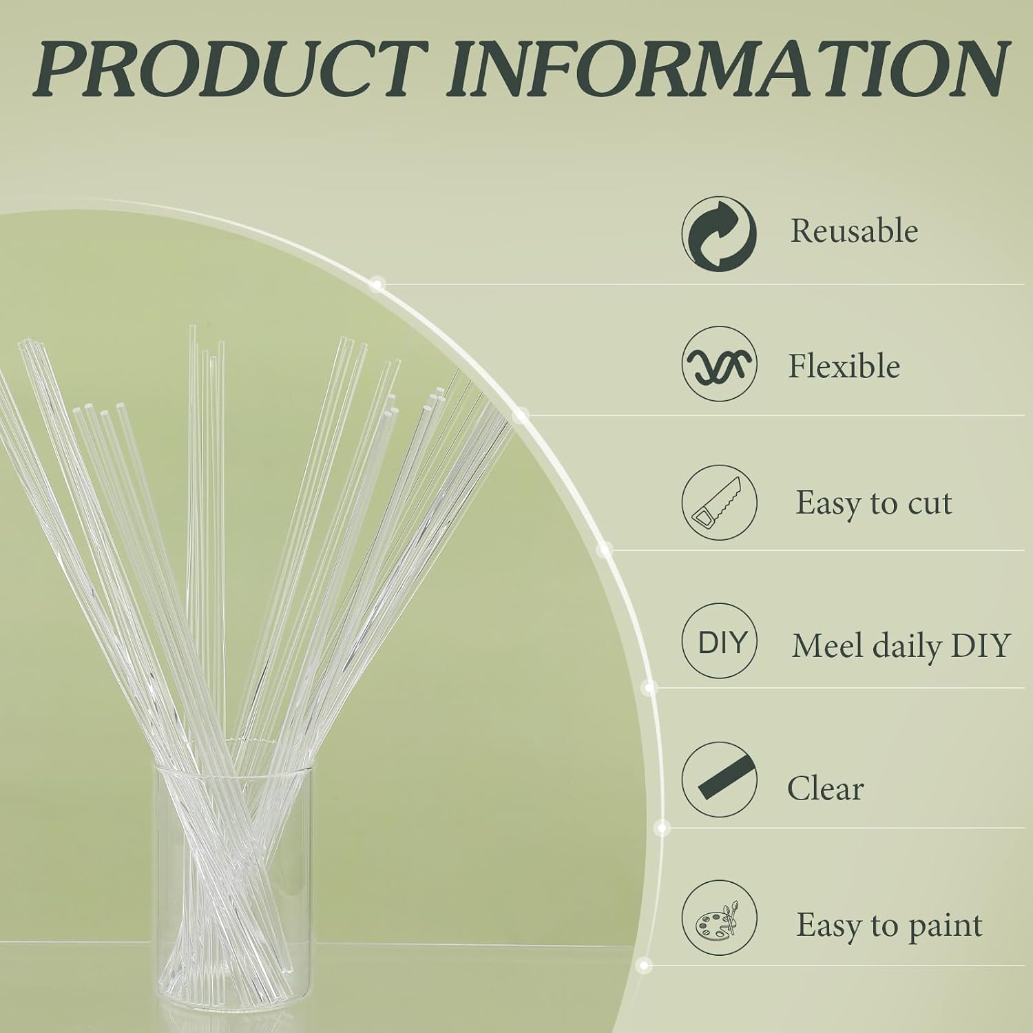 Zopeal 200 Pcs Acrylic Lollipop Stick Cake Pop Rod, 12 x 0.12 Inches, Clear