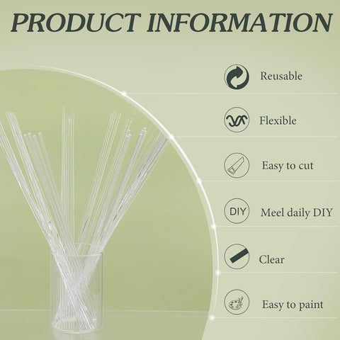 Zopeal 200 Pcs Acrylic Lollipop Stick Cake Pop Rod, 12 x 0.12 Inches, Clear