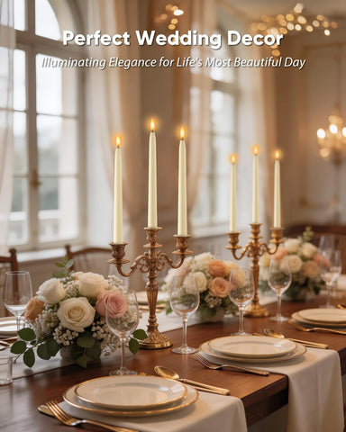 Homemory 11 inches Waxy Flameless Taper Candles with Remote Timer Dimmer, 3 Pcs Battery Operated Taper Candles with Flickering Flame, Ivory LED Candlesticks for Wedding, Christmas Indoor Decoration