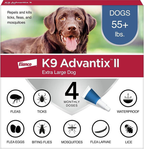K9 Advantix II XL Dog Vet-Recommended Flea, Tick & Mosquito Treatment & Prevention | Dogs Over 55 lbs. | 4-Mo Supply