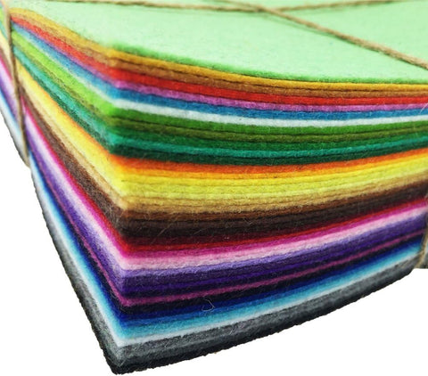 flic-flac 42pcs 8" x8“ (20x20cm) Felt Fabric Sheet Assorted Color Felt Pack DIY Craft Squares Nonwoven