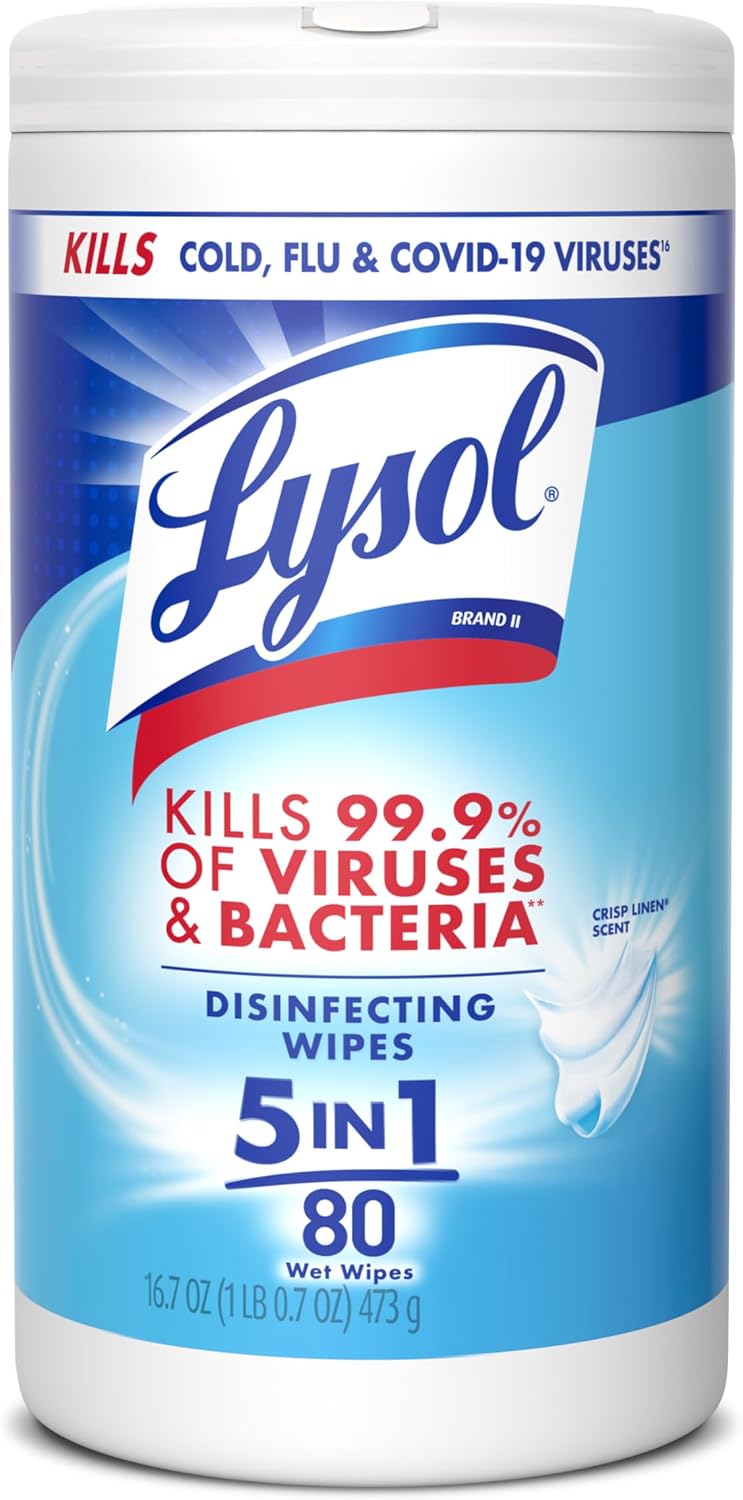 Lysol Disinfecting Wipes, Multi-Surface Cleaner, Crisp Linen, 80 ct.