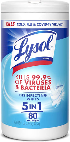 Lysol Disinfecting Wipes, Multi-Surface Cleaner, Crisp Linen, 80 ct.