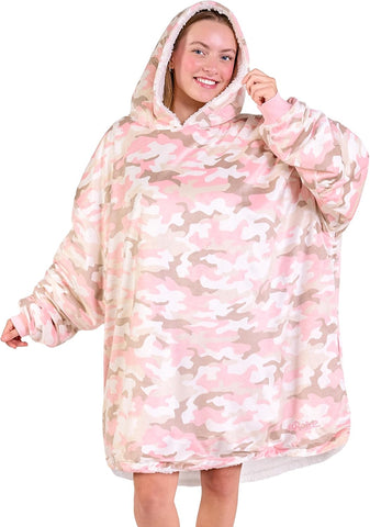 Bare Home Wearable Blanket Hoodie - Soft Plush Sherpa - Warm and Cozy - Oversized Wearable Blanket