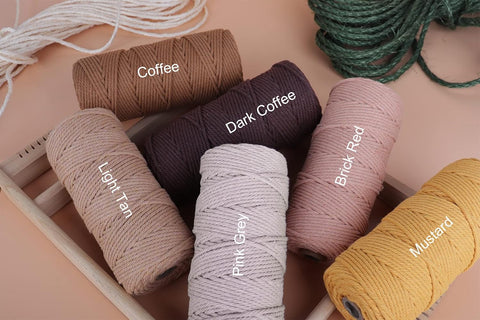 NOANTA Lake Blue Macrame Cord 3mm x 109yards, Cotton Rope Macrame Yarn