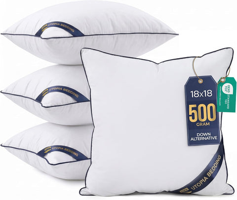 Utopia Bedding 18x18 Throw Pillow Inserts, Decorative Pillows, Pack of 4