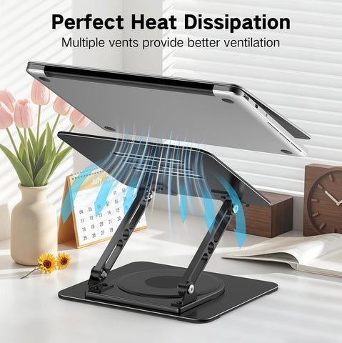 Adjustable Laptop Stand for Desk with 360 Rotating Base