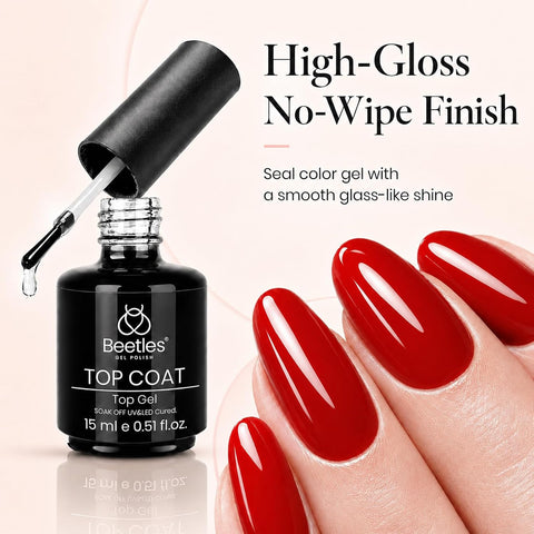 Beetles Gel Polish No Wipe Gel Top Coat Long Lasting 1Pcs 15ml