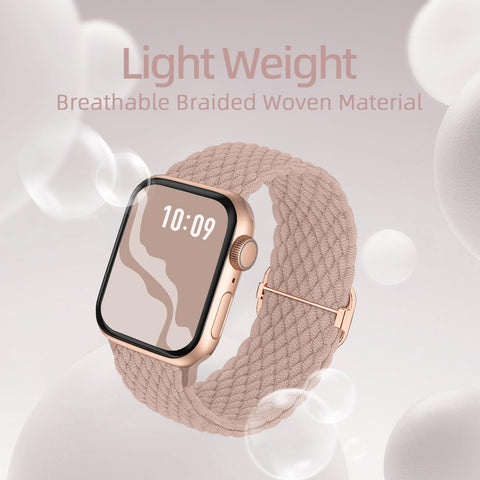 Braided Stretchy Solo Loop Compatible for Apple Watch Band 38mm 40mm 41mm 42mm 44mm 45mm 46mm 49mm for Women Men, Nylon Elastic Straps Wristbands for iWatch Series 10 9 8 7 6 SE 5 4 3 2 Ultra Ultra 2