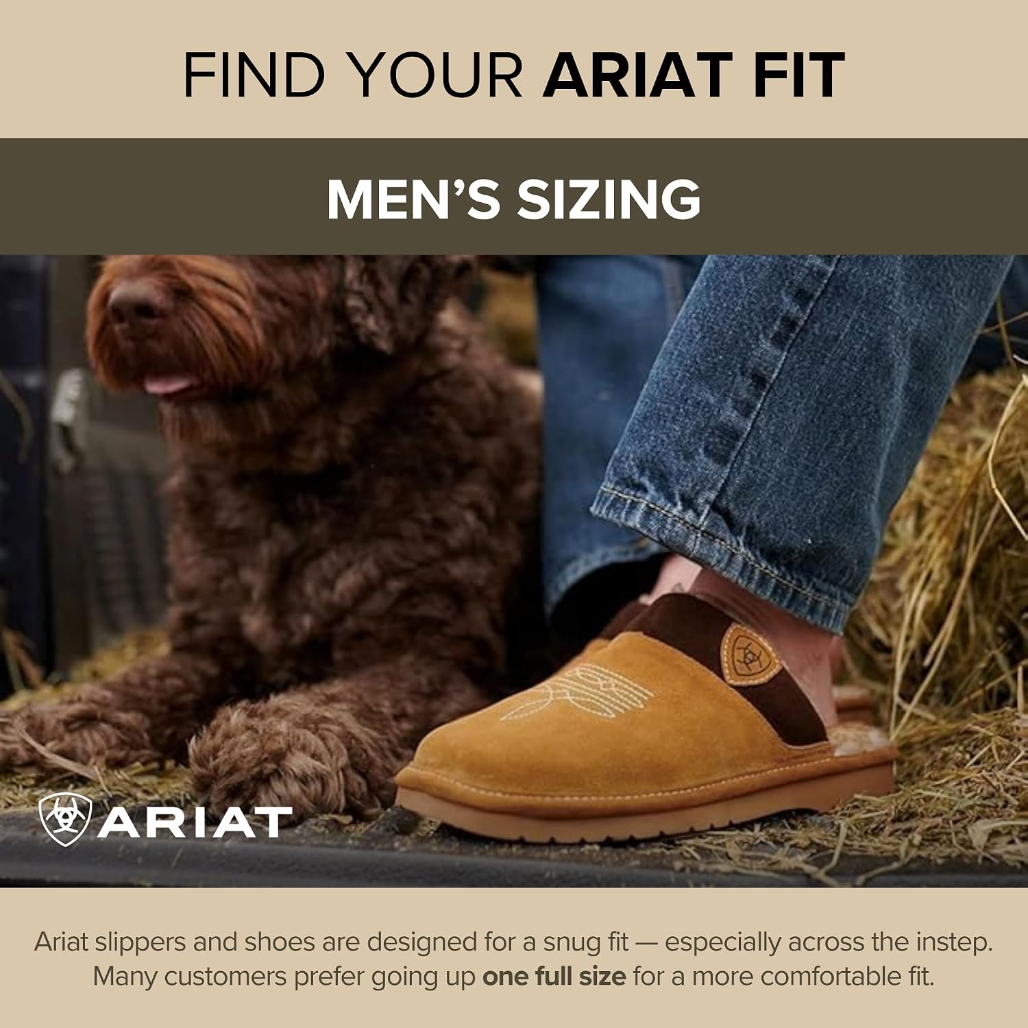 ARIAT Silversmith Men's Suede Slippers, Square Toe Slip-On
