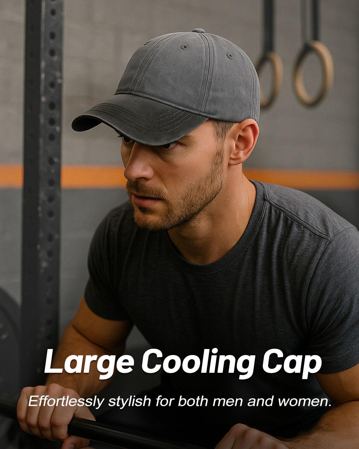 Zylioo XXL Baseball Cap for Big Heads Men Women, Washed Denim Dad Hat