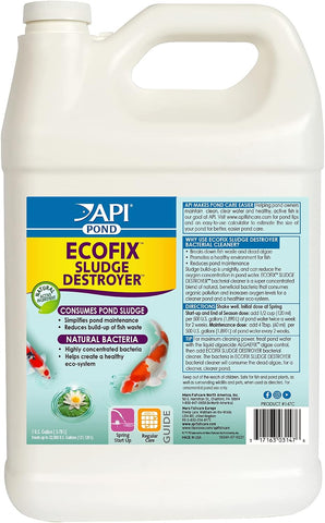 API POND ECOFIX SLUDGE DESTROYER Pond Water Clarifier and Sludge Remover Treatment 1-Gallon Bottle