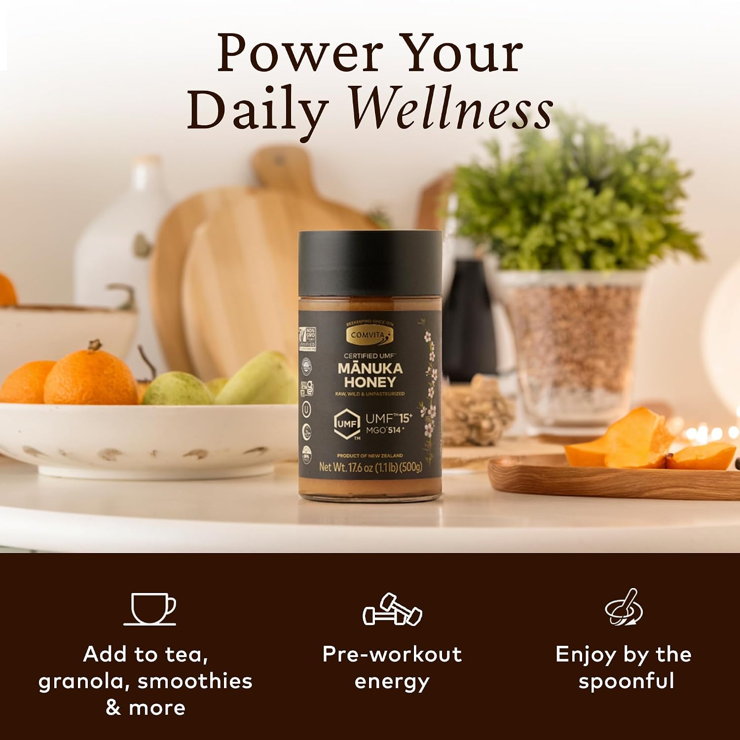 Comvita Manuka Honey UMF 15+ (MGO 514+) Raw, Monofloral - 500g (17.6 Oz)