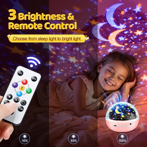 Star Projector for Kids, 3 Films+93 Colors Kids Projector Night Light