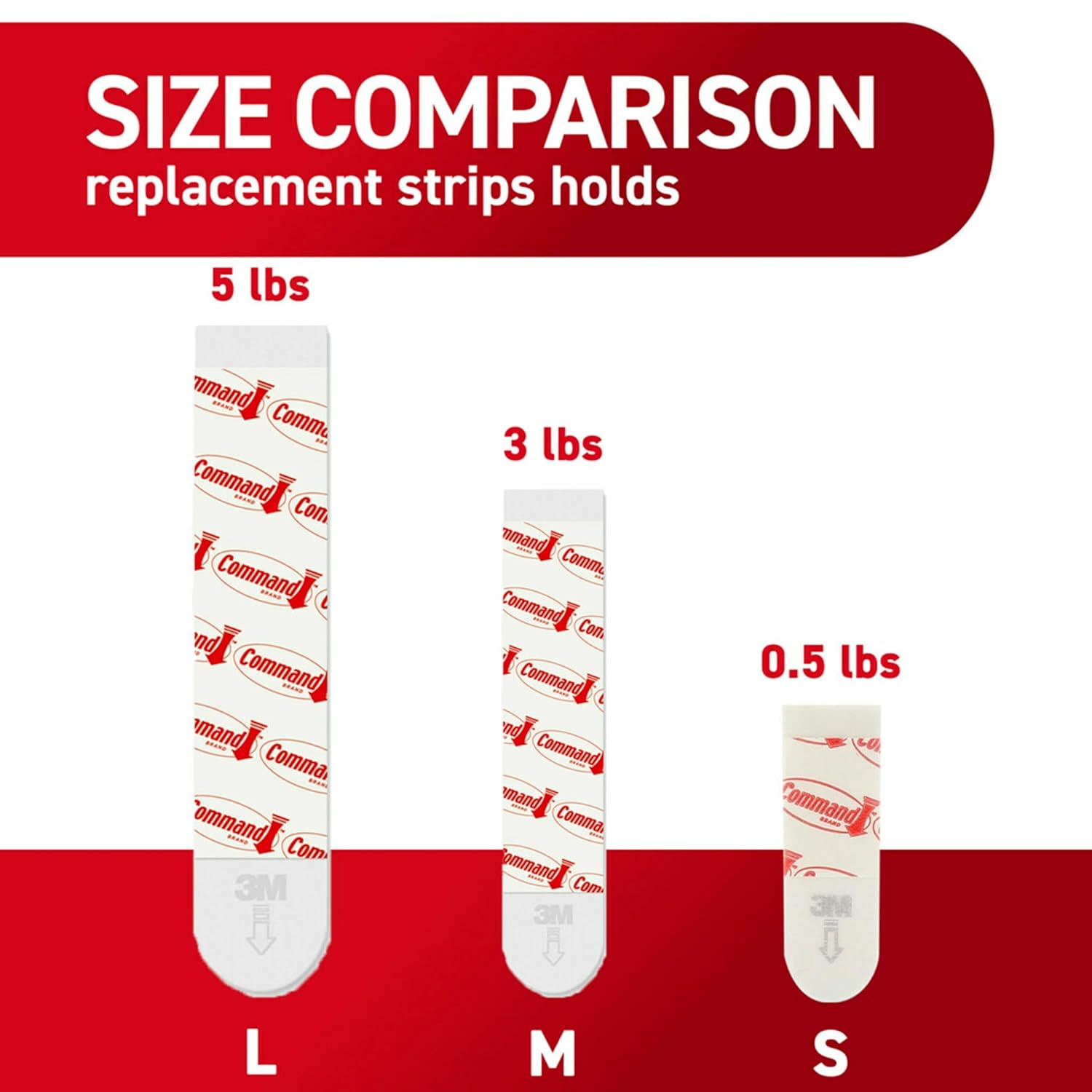 Command Indoor Large Replacement Strips, 20 Strips