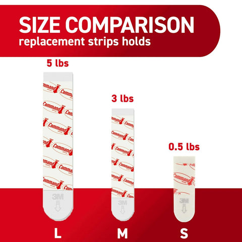 Command Indoor Large Replacement Strips, 20 Strips