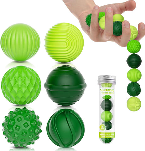 Magnetic Fidget Balls, 6 Pack Silicone Sensory Toys for Adults & Teens