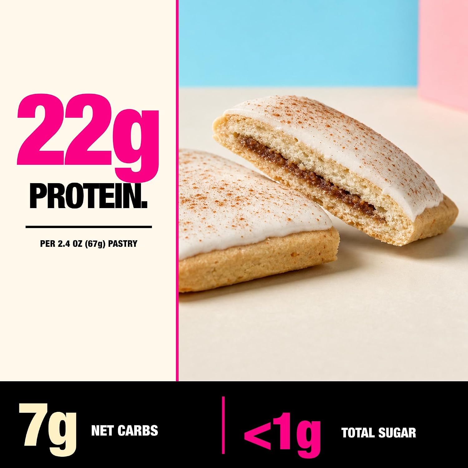 Legendary Foods Frosted Cinnamon Protein Pastry, 22g Protein, 8 Count