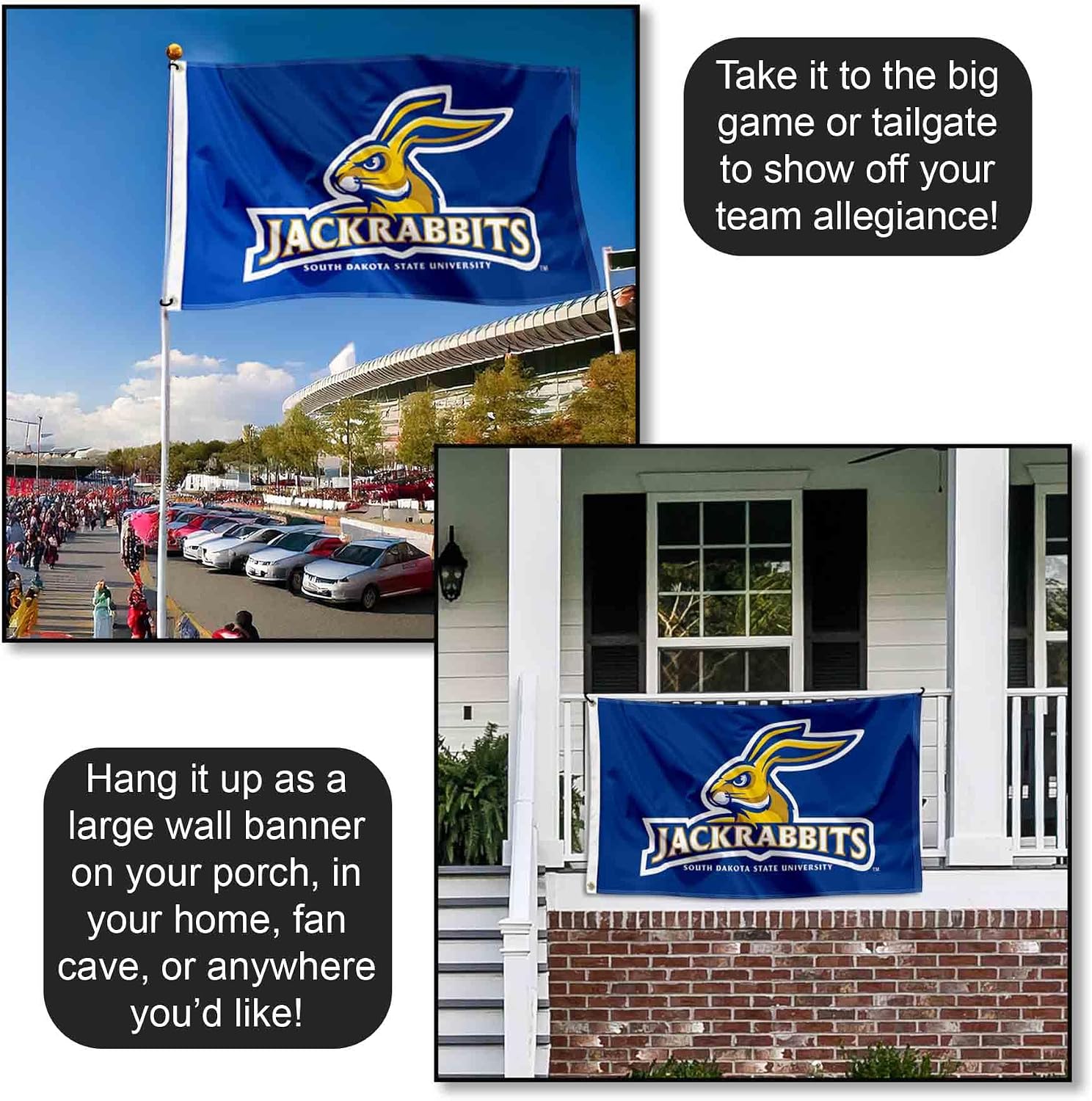 College Flags & Banners Co. South Dakota State Jackrabbits SDSU University Large College Flag