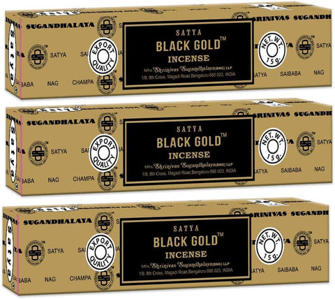 3 Packs Original Satya Sai Baba Nag Champa Incense Sticks Joss Insence - Insense 15g Box NagChampa Agarbatti (Golden Sandalwood)